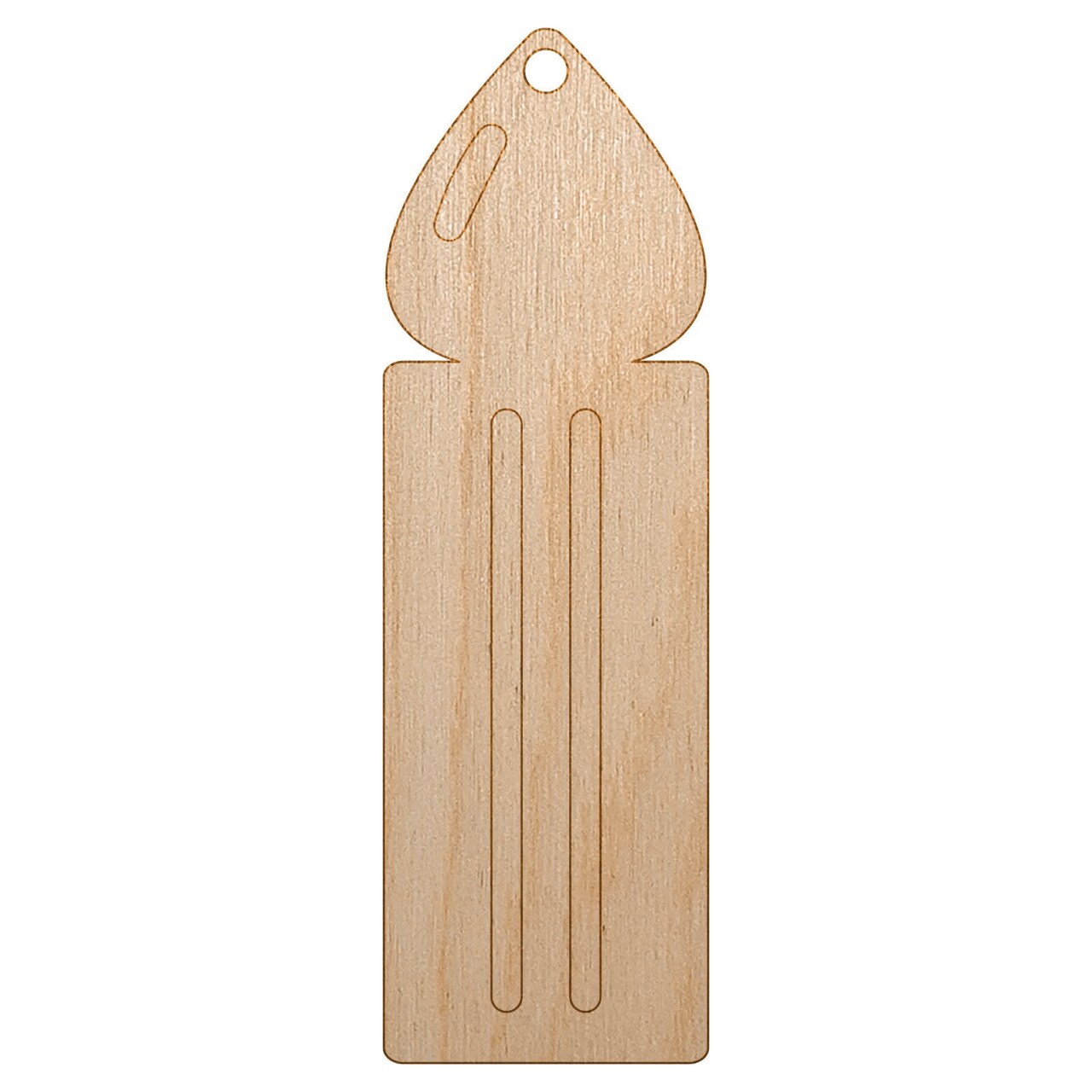 Birthday Candle Single Unfinished Craft Wood Holiday Christmas Tree DIY Pre-Drilled Ornament